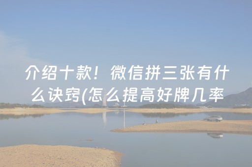 必备教程“微乐双扣怎么能分到好牌”（小程序控牌器)