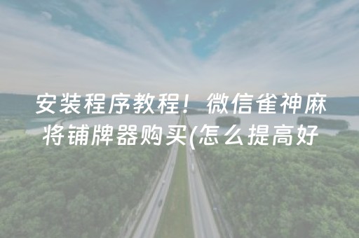 安装程序教程“广东麻将做弊器”（有什么规律)