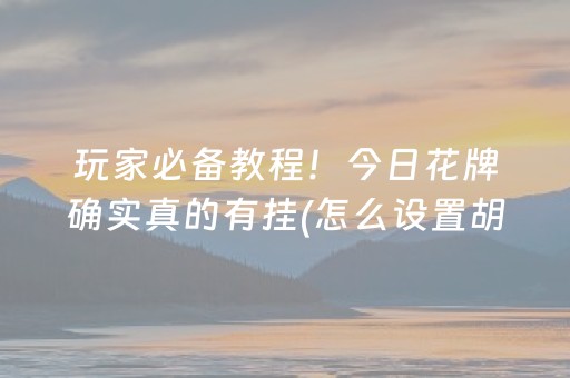玩家必备教程！今日花牌确实真的有挂(怎么设置胡牌)
