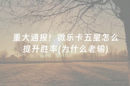 玩家必备十款“微乐内蒙麻将输赢规律”（输赢有什么规律)