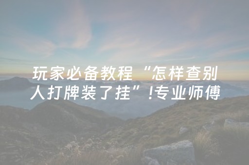 盘点十款“微信小程序雀神广东麻将辅助器下载”（开挂辅助器脚本)