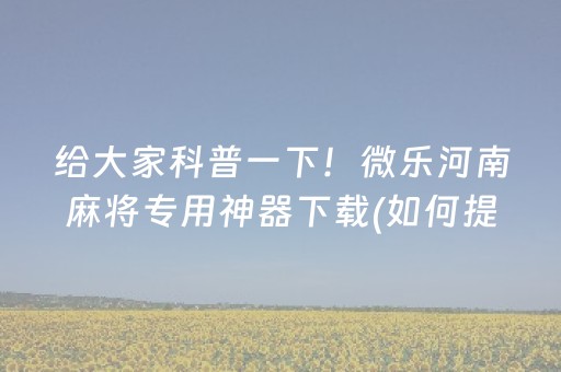 必备攻略“微乐辽宁麻将挂件神器”（挂件神器)