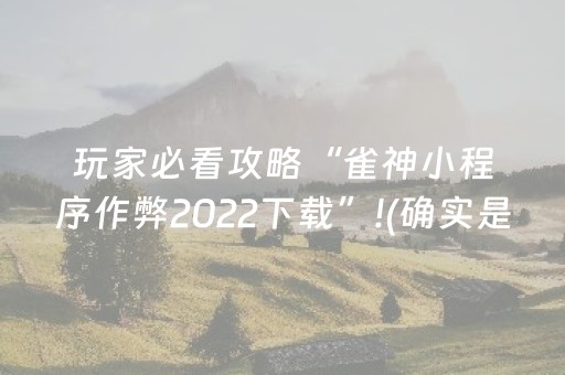 玩家必看攻略“雀神小程序作弊2022下载”!(确实是有挂)-抖音