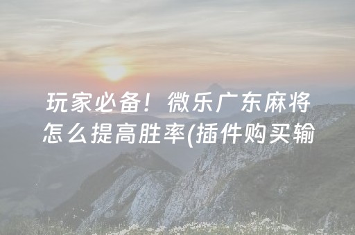 介绍十款“小程序打麻将有插件吗”（怎么提高胜率)