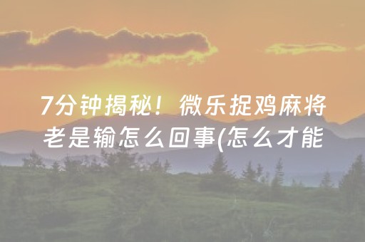 玩家必看“小程序雀神广东麻将的规律”（软挂神器)