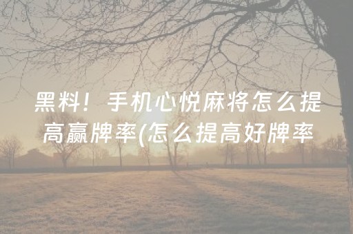 安装程序教程“微乐跑得快充值后胜率能提高吗”（软挂神器)