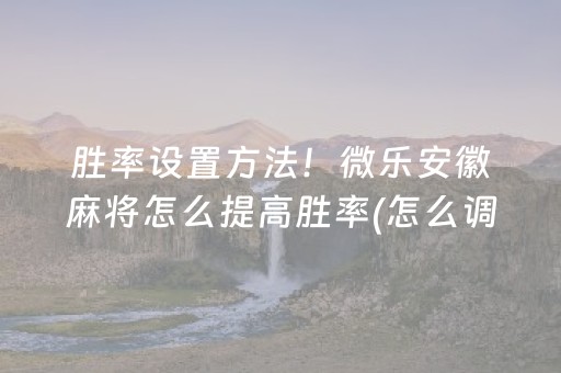 三分钟了解“微乐宁夏麻将怎么提高胜率”（赢的技巧规律)