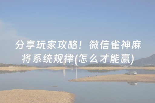 玩家必看科普“微乐三代必赢神器辅助器”（万能开挂器)