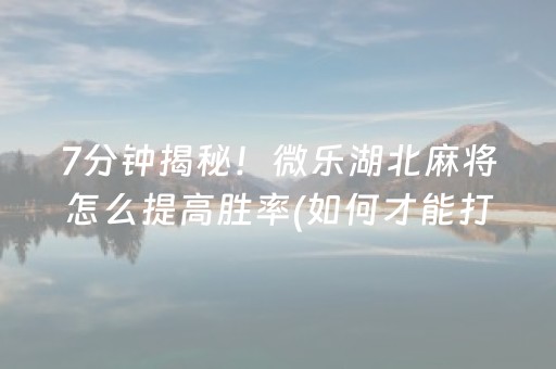 7分钟揭秘“微信微乐卡五星免费辅助”（会员会提高胜率吗)