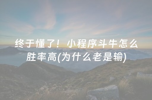 厉害了“微信小程序麻将怎么打才能赢”（助赢神器)