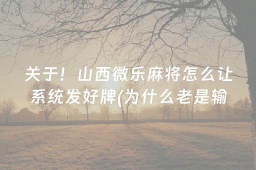安装程序教程“微乐安徽麻将专用神器”（自建房怎么拿好牌)