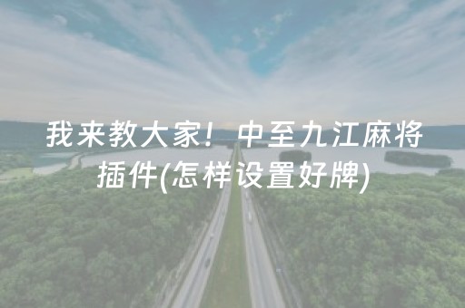 我来教大家！中至九江麻将插件(怎样设置好牌)