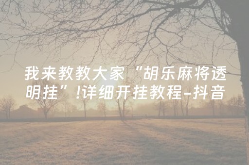 3分钟讲解“微乐湖南麻将三打哈胜负规律”（是否能开挂)
