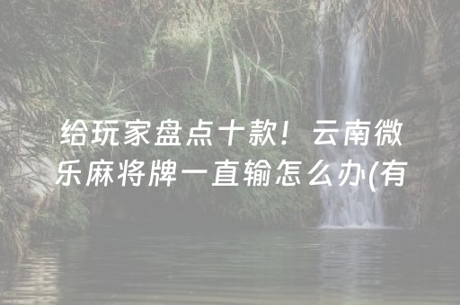 给玩家盘点十款“微乐山西麻将斗地主怎么提高胜率”（专用神器)