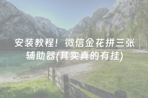 安装教程！微信金花拼三张辅助器(其实真的有挂)