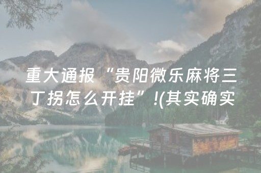 重大通报“贵阳微乐麻将三丁拐怎么开挂”!(其实确实有挂)-抖音