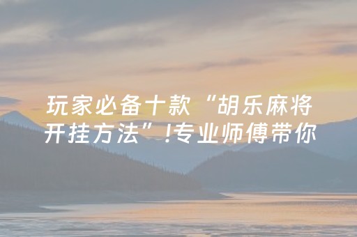 玩家必备十款“胡乐麻将开挂方法”!专业师傅带你一起了解（详细教程）-抖音