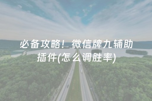 必备攻略！微信牌九辅助插件(怎么调胜率)