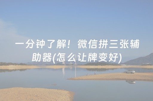 一分钟了解！微信拼三张辅助器(怎么让牌变好)