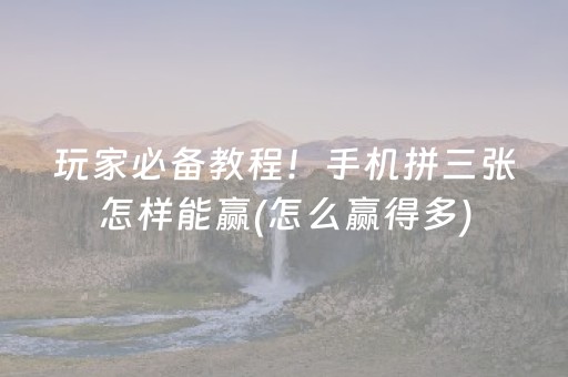 教程辅助“麻将机程序检测方法大全（助赢神器通用版）