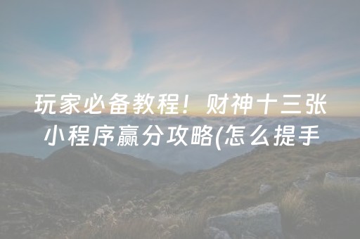终于发现了“打麻将100%能赢的神器（助赢神器通用版）