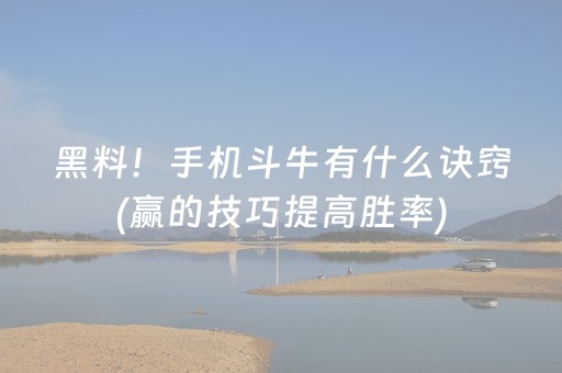 黑料！手机斗牛有什么诀窍(赢的技巧提高胜率)