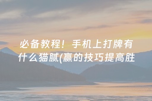 必备教程！手机上打牌有什么猫腻(赢的技巧提高胜率)