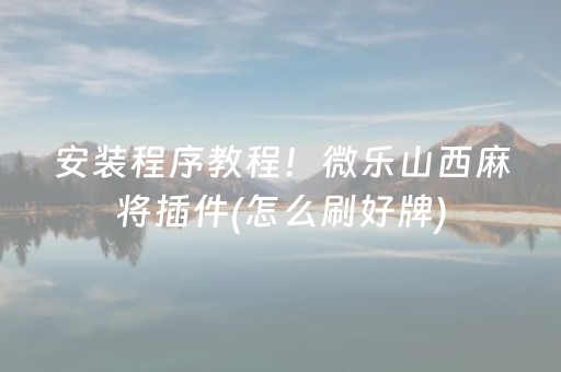 玩家必备攻略“微信小程序麻将作假视频”（透明器教程)