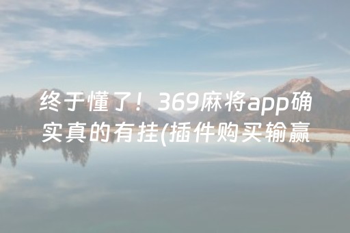 终于懂了！369麻将app确实真的有挂(插件购买输赢规律)