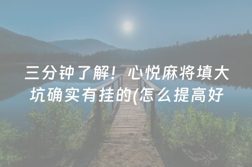 三分钟了解！心悦麻将填大坑确实有挂的(怎么提高好牌几率)