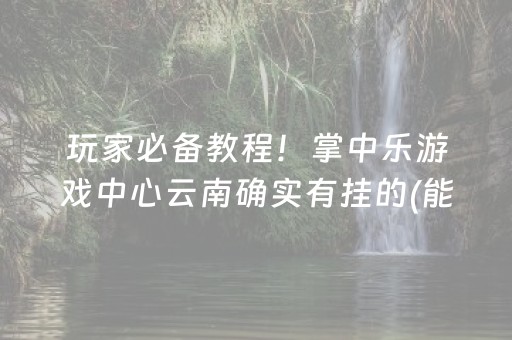 玩家必备教程！掌中乐游戏中心云南确实有挂的(能控制输赢吗)