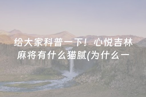 给大家科普一下！心悦吉林麻将有什么猫腻(为什么一直输)