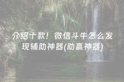 介绍十款！微信斗牛怎么发现辅助神器(助赢神器)