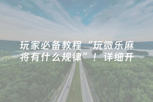 玩家必备教程“玩微乐麻将有什么规律”！详细开挂教程（确实真的有挂)-抖音