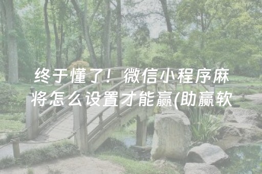 终于懂了！微信小程序麻将怎么设置才能赢(助赢软件有规律吗)