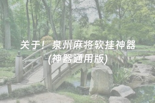 关于！泉州麻将软挂神器(神器通用版)