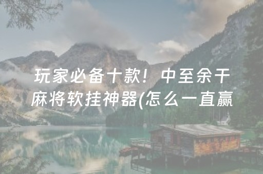 玩家必备十款！中至余干麻将软挂神器(怎么一直赢)