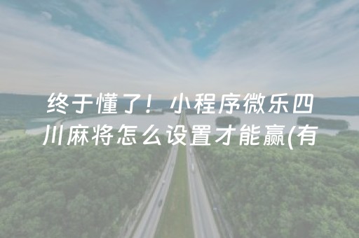 终于懂了！小程序微乐四川麻将怎么设置才能赢(有什么技巧)