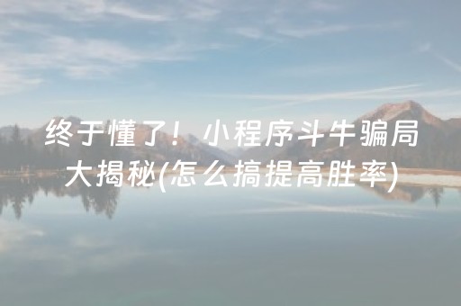 终于懂了！小程序斗牛骗局大揭秘(怎么搞提高胜率)