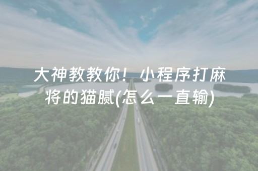 大神教教你！小程序打麻将的猫腻(怎么一直输)