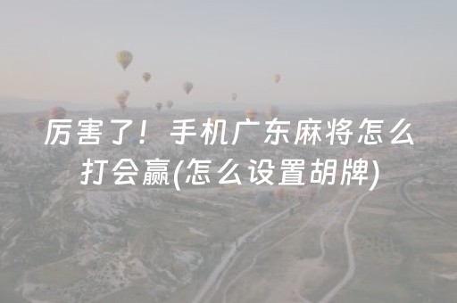 厉害了！手机广东麻将怎么打会赢(怎么设置胡牌)