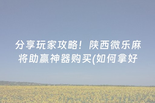 分享玩家攻略！陕西微乐麻将助赢神器购买(如何拿好牌)