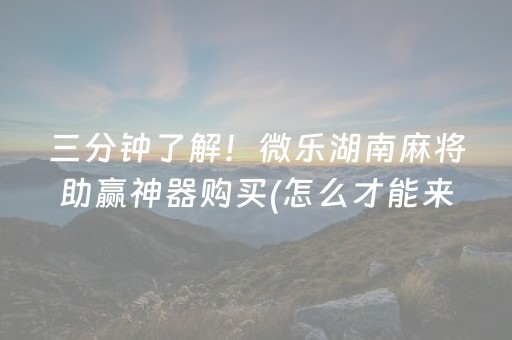 三分钟了解！微乐湖南麻将助赢神器购买(怎么才能来好牌)