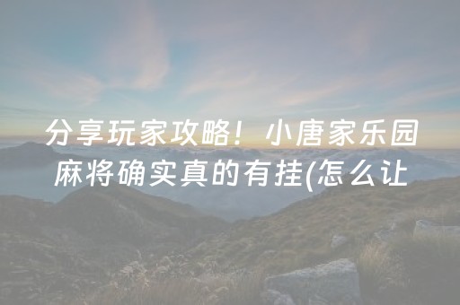 实测辅助“程序麻将机怎么安装视频教程（助赢神器通用版）