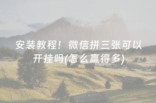 实测分享“微乐海南麻将专用神器（助赢神器通用版）