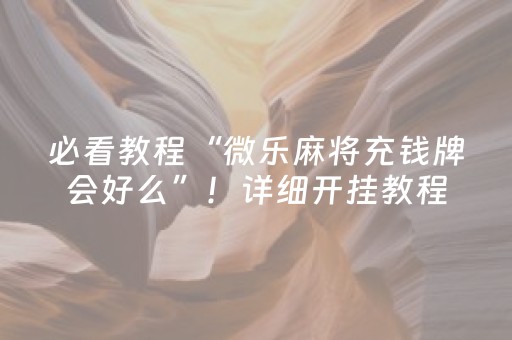 必看教程“微乐麻将充钱牌会好么”！详细开挂教程（确实真的有挂)-抖音