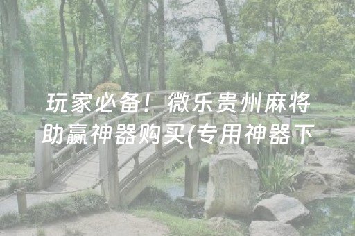 玩家必备！微乐贵州麻将助赢神器购买(专用神器下载)