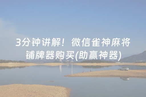 3分钟讲解！微信雀神麻将铺牌器购买(助赢神器)