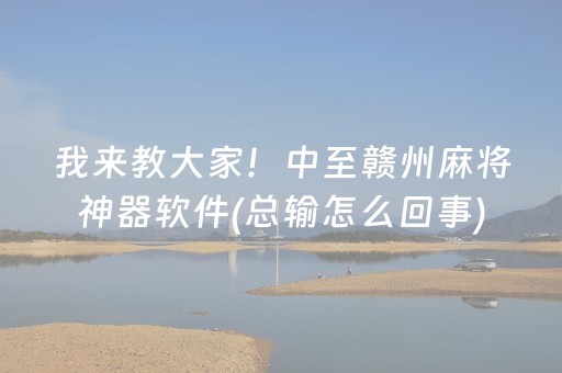 我来教大家！中至赣州麻将神器软件(总输怎么回事)