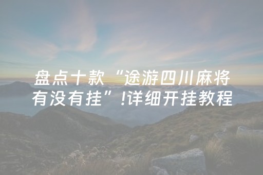 盘点十款“途游四川麻将有没有挂”!详细开挂教程-抖音